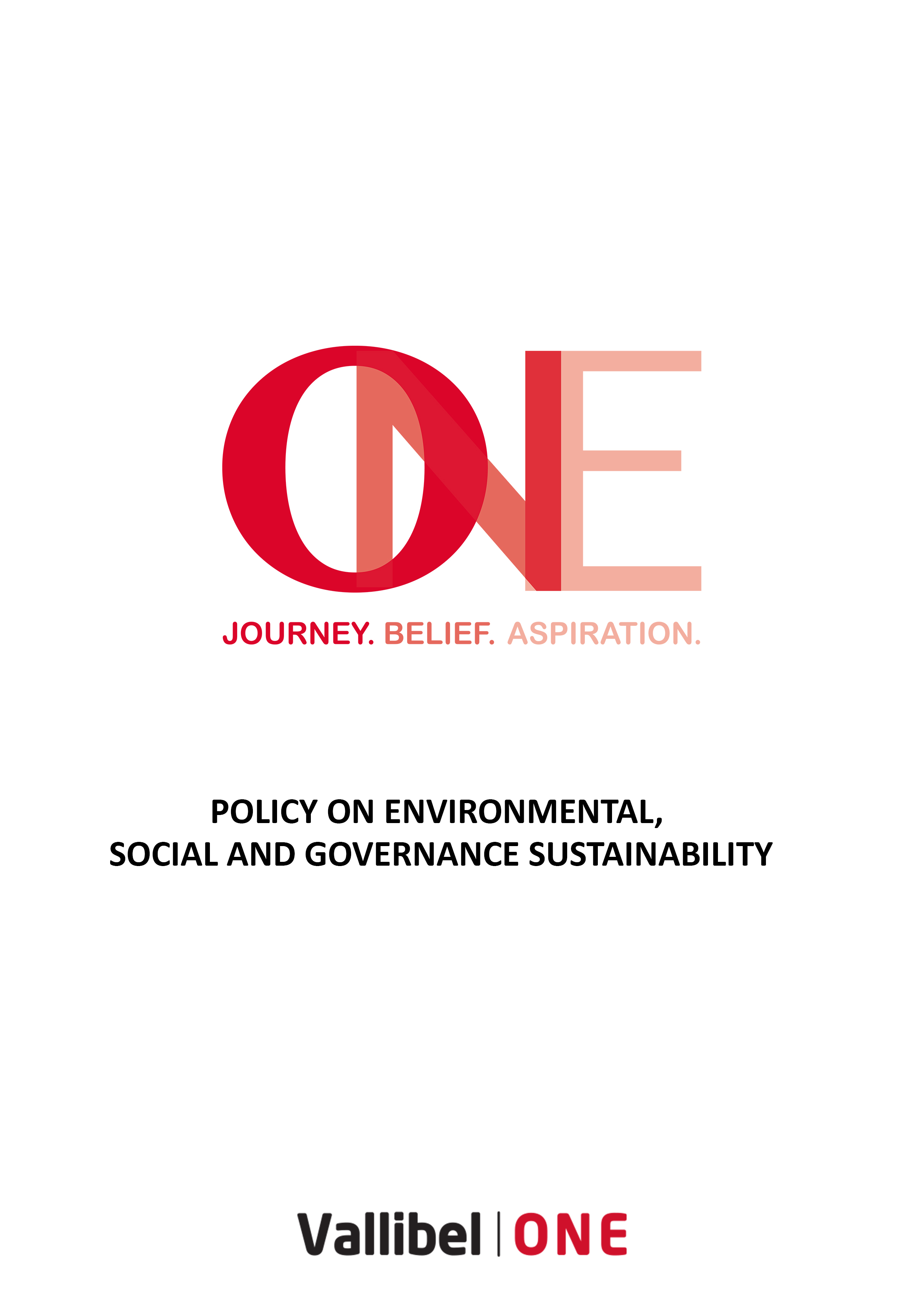 POLICY ON ENVIRONMENTAL, SOCIAL AND GOVERNANCE SUSTAINABILITY